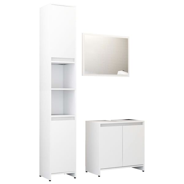 vidaXL Bathroom Furniture Set White Engineered Wood Medium
