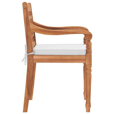 vidaXL Batavia Chairs 2 pcs with Cushions Solid Teak Wood