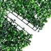 vidaXL Artificial Shrub Leaf Fence Set of 24 Green PE (Polyethylene)