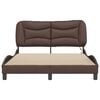 vidaXL Bed Frame Brown Faux leather, metal, solid pine wood, plywood