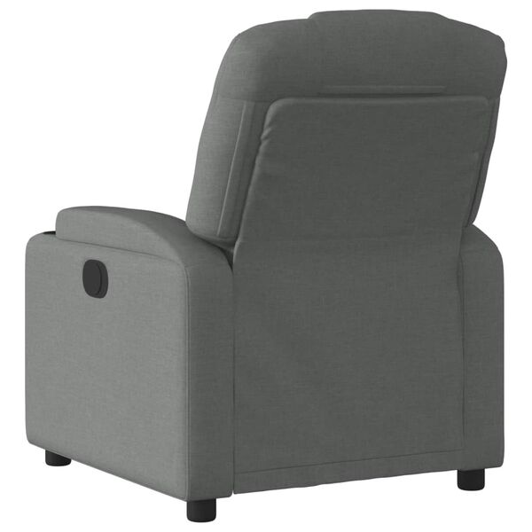 vidaXL Recliner Chair Dark Grey 100% Polyester, Metal, Plywood Single