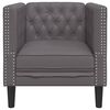 vidaXL Chesterfield Sofa Chair Grey Faux leather, plywood, solid wood