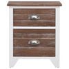 vidaXL Cabinet Set of 2 Brown and White Paulownia Wood and Plywood