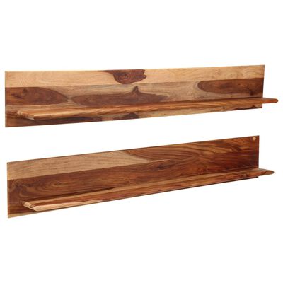 vidaXL Wall Shelves 2 pcs 66.5"x10.2"x7.9" Solid Sheesham Wood