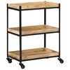 vidaXL Kitchen Trolley 23.6"x15.7"x31.5" Solid Rough Wood Mango