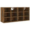 vidaXL Shoe Cabinet Set of 2 Smoked oak Engineered wood