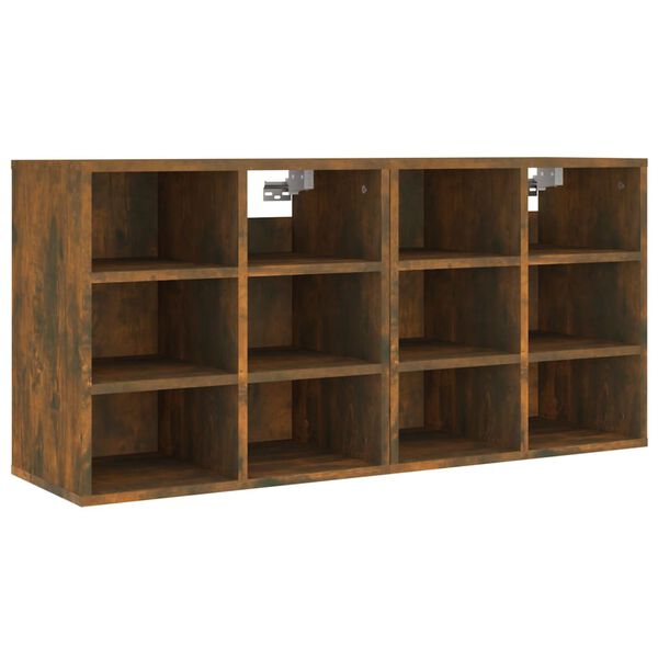 vidaXL Shoe Cabinet Set of 2 Smoked oak Engineered wood