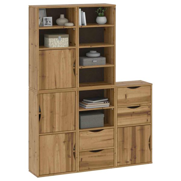 vidaXL Side Cabinet Honey wax Solid pine wood, engineered wood Standard