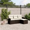 vidaXL Garden Sofa Set Brown Poly Rattan Medium Modular