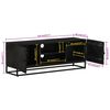 vidaXL TV Cabinet Black Solid Mango Wood and Iron 43.3 x 11.8 x 15.7 in