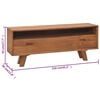 vidaXL TV Cabinet Natural Teak Fine sanded teak hardwood Medium Durable