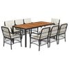 vidaXL Garden Dining Set Black, Cream white Poly Rattan Large