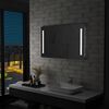vidaXL Bathroom Mirror Silver Glass 39.4x23.6 in Wall Mounting