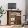 vidaXL Desk Old wood Engineered wood Medium Storage Desk Rectangular