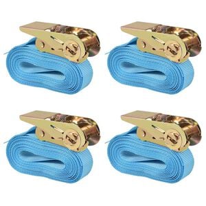 vidaXL Ratchet Tie Down Straps 4 pcs 0,8 Tonnes 19.7 'x0.98 " Blue