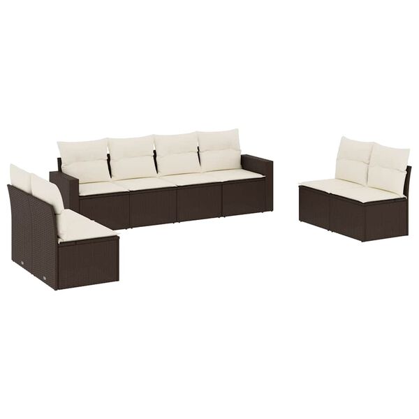 vidaXL Garden Sofa Set Brown and Cream White
