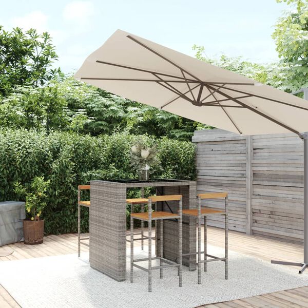 vidaXL Garden Bar Set Grey