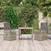 vidaXL Garden Dining Set Grey Poly Rattan Garden Dining Set Square