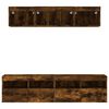 vidaXL 5 Piece TV Wall Units with LED Smoked Oak Engineered Wood