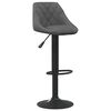 vidaXL Bar Stool Set of 2 Dark Grey Velvet (100% polyester), Steel