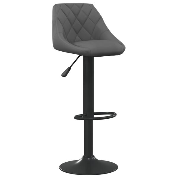 vidaXL Bar Stool Set of 2 Dark Grey Velvet (100% polyester), Steel