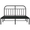vidaXL Bed Frame Black Powder-Coated Steel King Size Bed Frame