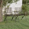 vidaXL Garden Bench Black Steel 53.9 in Foldable Garden Bench