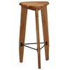 vidaXL Bar Stool Set of 2 Natural Wood Solid acacia wood, Steel Standard