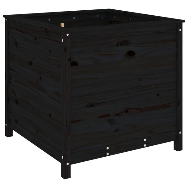 vidaXL Garden Planter Black Solid Pine Wood Large Durable