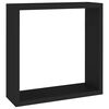 vidaXL Wall Cube Shelf Set of 3 Black MDF Large, Medium, Small