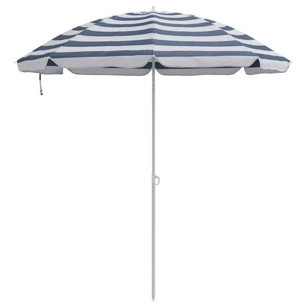 vidaXL Beach Parasol Blue and white 161 x 193 cm Polyester