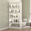 vidaXL Book Cabinet White Solid Pine Wood Medium Book Cabinet