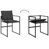 vidaXL Garden Dining Set Black Powder-Coated Steel 13 Piece Foldable