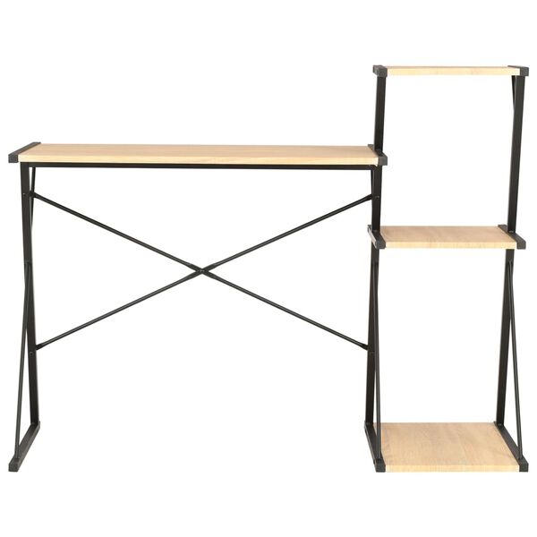 vidaXL Desk Black and Oak