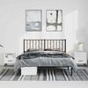vidaXL Bed Frame Black Powder-Coated Steel Double Size Bed Frame