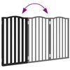 vidaXL Dog Gate Set of 3 Black Poplar Wood Total length 59 in Foldable
