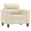 vidaXL Sofa Chair with Footstool Cream 23.6" Faux Leather
