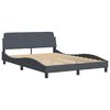 vidaXL Bed Frame without Mattress "Hanko" Dark Gray 53.9"x74.8" Velvet