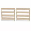 vidaXL Shoe Cabinet Set of 2 Natural Solid fir wood
