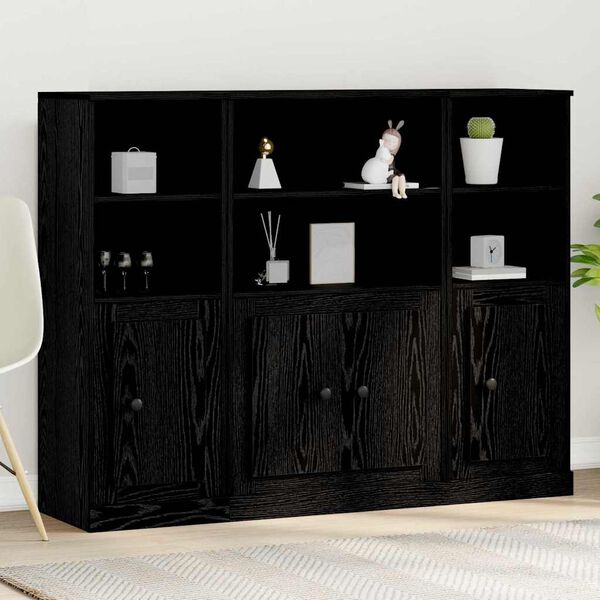 vidaXL Highboard Black Oak 51.97 x 13.98 x 40.75 in Engineered Wood