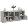 vidaXL Sideboard Grey Sonoma Engineered wood, Glass 64 x 14.6 x 26.4 in