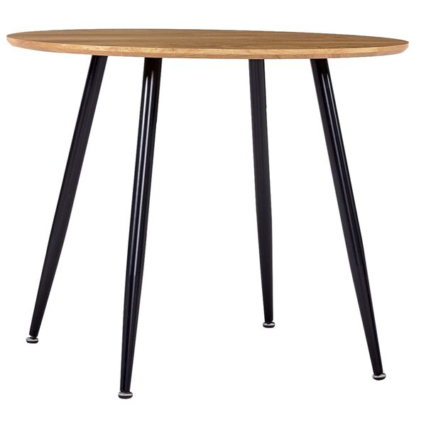 vidaXL Dining Table Oak and Black 35.4"x28.9" MDF