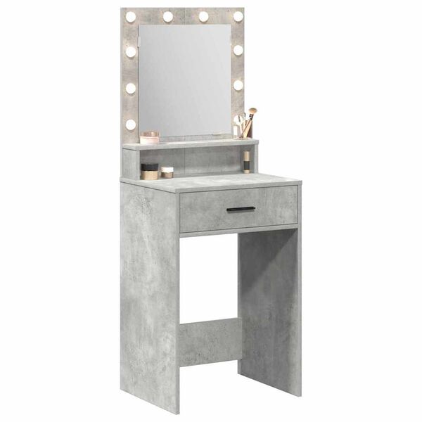 vidaXL Dressing Table Concrete Grey 19.69 x 16.14 x 53.15 in