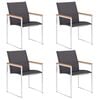 vidaXL Garden Chair Set of 4 Grey