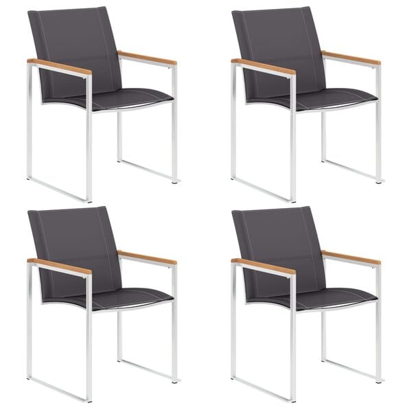 vidaXL Garden Chair Set of 4 Grey