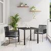 vidaXL Garden Dining Set 5 pcs Black Poly rattan