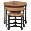 vidaXL Side Table Set of 3 Natural Wood