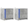 vidaXL Bedside Cabinet Set of 2 Concrete grey Engineered wood Medium