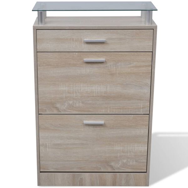 vidaXL Shoe Cabinet Oak Engineered wood Medium Shoe Cabinet