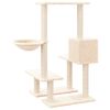 vidaXL Cat Tree Cream Engineered wood, Plush, Sisal Large Modern